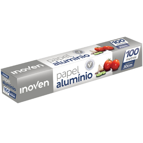 PAPEL ALUMINIO 30CMX100M INOVEN 