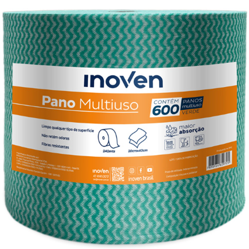 PANO MULTIUSO 28CMX240M VERDE INOVEN 