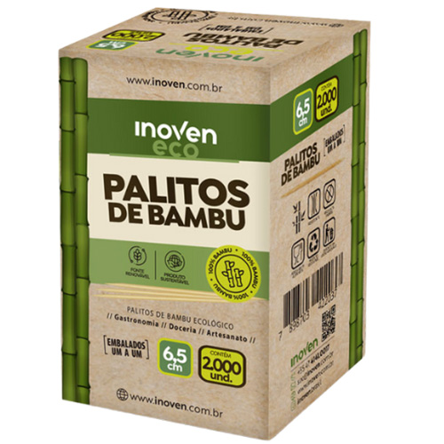 PALITO DENTAL BAMBU SACHE 2000 UNIDADES INOVEN 