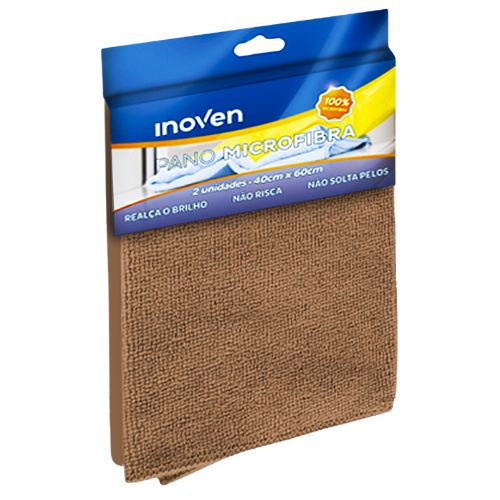 PANO MICROFIBRA MARROM 40X60 COM/2 UNIDADES INOVEN