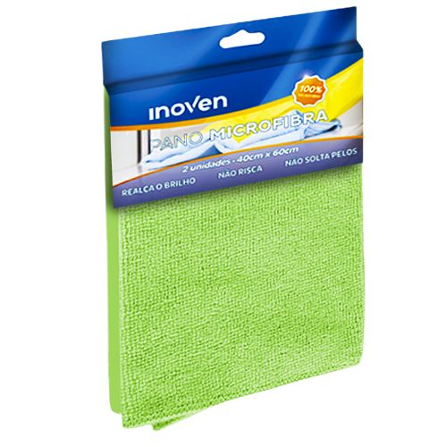PANO MICROFIBRA VERDE 40X60 COM/2 UNIDADES INOVEN