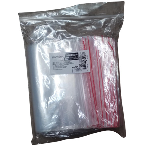 SACO PLASTICO ZIP N 07 14X20CM COM/100UNIDADE  INOVEN 