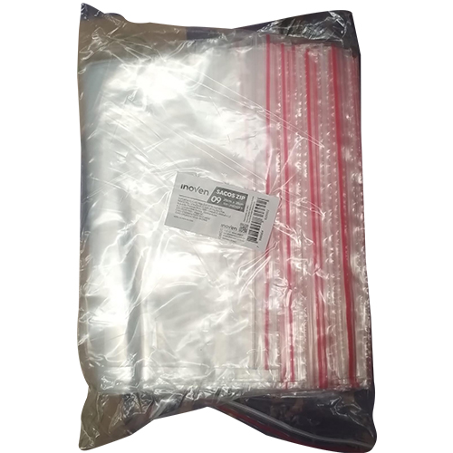 SACO PLASTICO ZIP N 09 20X28CM COM/100UNIDADE  INOVEN 