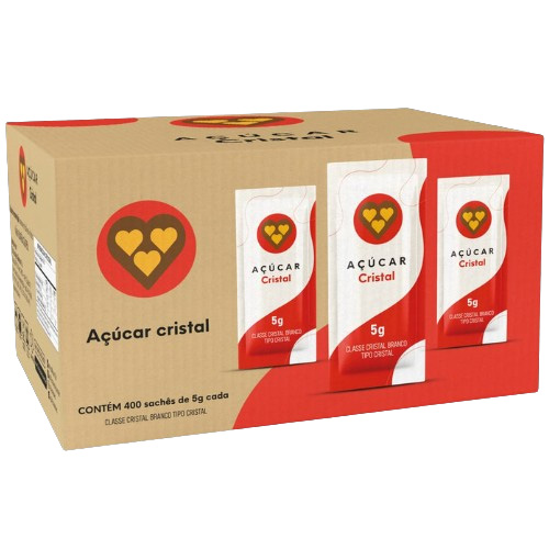 ACUCAR EM SACHE 5GR 400UN TRES CORACOES