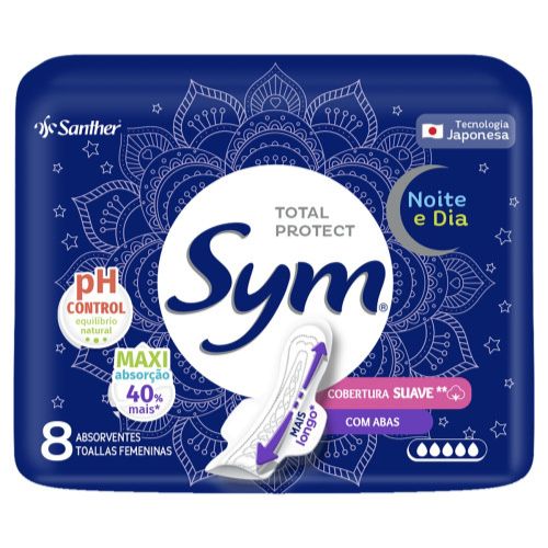 ABSORVENTE SYM NOITE&DIA 8 UNIDADES SANTHER