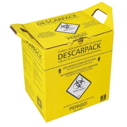 CAIXA COLETORA PERFUROCORTANTE COM 20 UNIDADES 7,0L PACK
