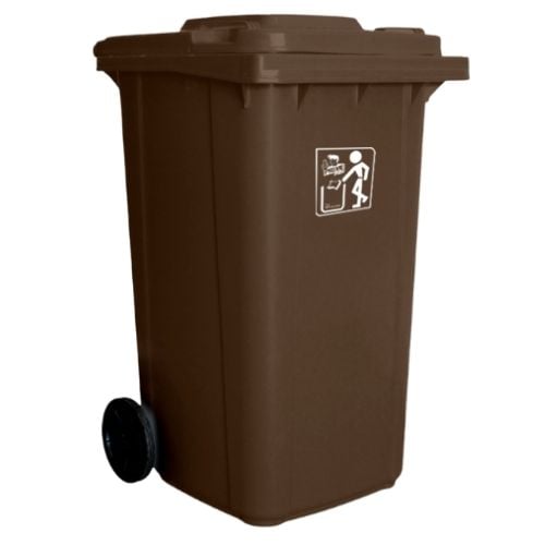 CONTAINER PLASTICO 240L SEM PEDAL MARROM PRIME PRO