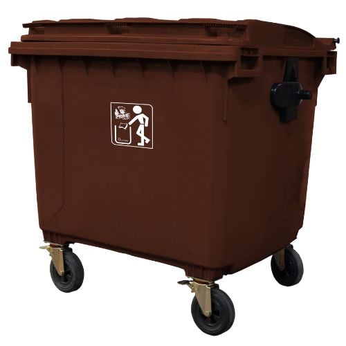 CONTAINER PLASTICO 660L MARROM SEM PEDAL PRIME PRO