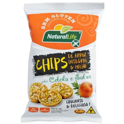 SALGADINHO CHIPS DE ARROZ INTEGRAL MILHO CEBOLA E SALSA 70G KODILAR