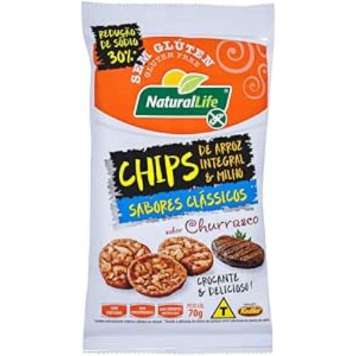 SALGADINHO CHIPS DE ARROZ INTEGRAL MILHO CHURRASCO 70G KODILAR