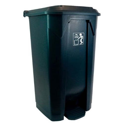LIXEIRA COM PEDAL 100LTS PRETA PRIME PRO