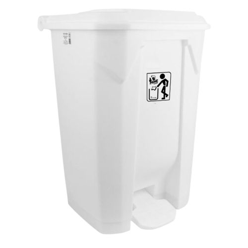 LIXEIRA COM PEDAL 80LTS BRANCA PRIME PRO