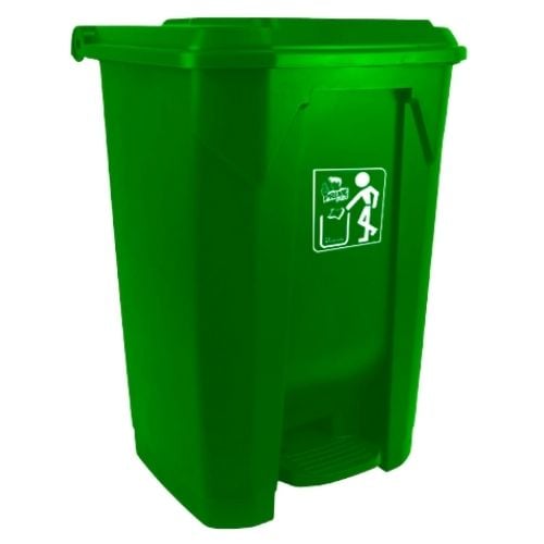 LIXEIRA COM PEDAL 80LTS VERDE PRIME PRO