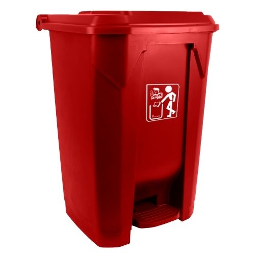 LIXEIRA COM PEDAL 80LTS VERMELHA PRIME PRO
