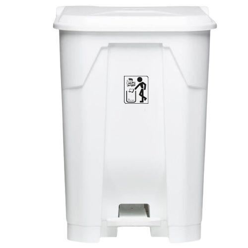 LIXEIRA COM PEDAL 50LTS BRANCA PRIME PRO