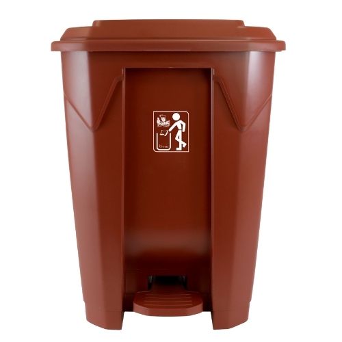 LIXEIRA COM PEDAL 50LTS MARROM PRIME PRO