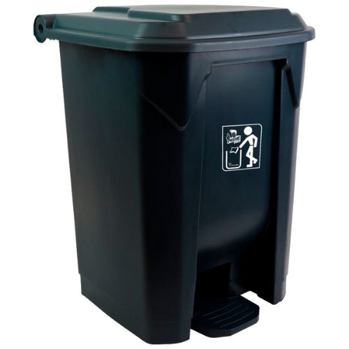 LIXEIRA COM PEDAL 15LTS PRETA PRIME PRO