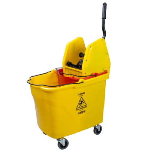 CARRO BALDE 35L (C/DIVISOR DE AGUA, BALDE VERMELHO SISTEMA QUEBRA-ONDA C/ESPREMEDOR) AMARELO NOBRE