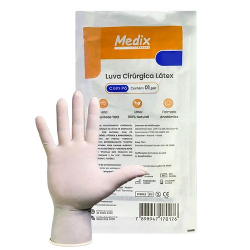 LUVA CIRURGICA 7.5 COM PO 1 PAR MEDIX SUPREME