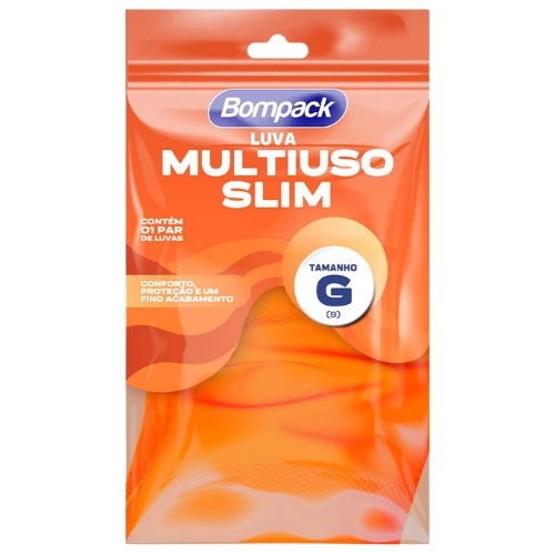 LUVA LARANJA MULTIUSO TAMANHO G BOMPACK