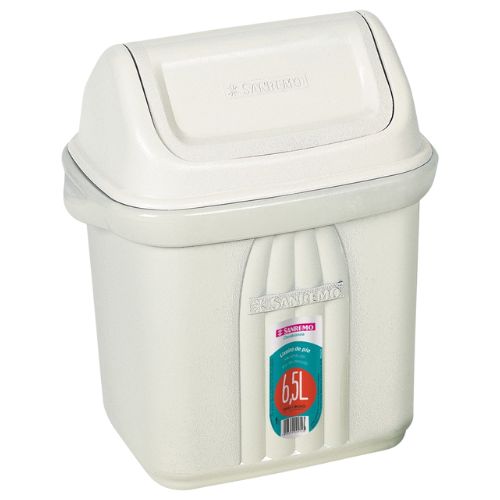 LIXEIRA TAMPA BASCULANTE CINZA 6,5LT SANREMO