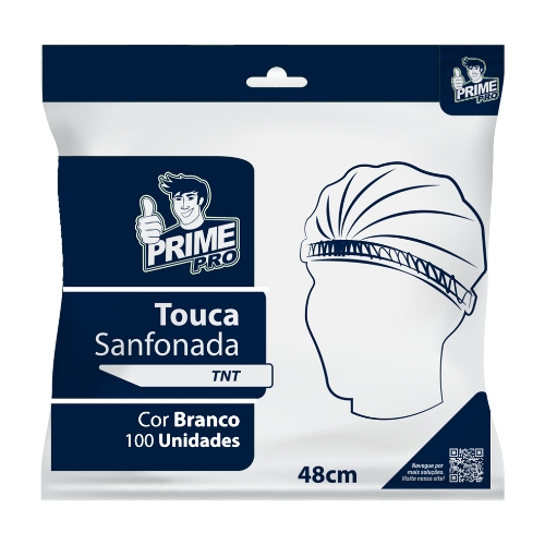 TOUCA SANFONADA DESCARTAVEL 45CM COM 100UN TNT PRIMEPRO 