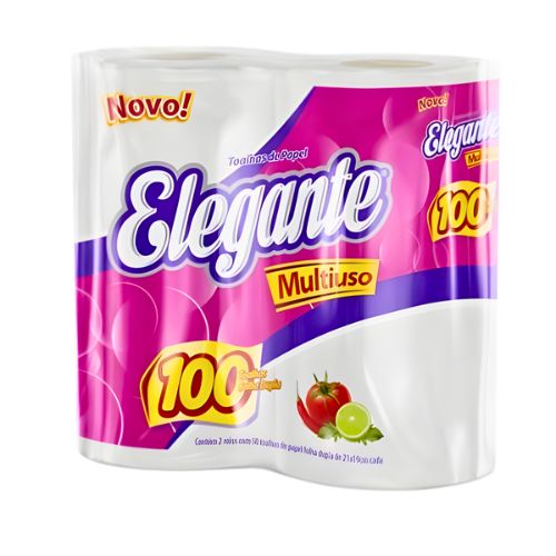 TOALHA DE PAPEL BRANCA 1X12X2RL 100UUNIDADES 21CM ELEGANTE