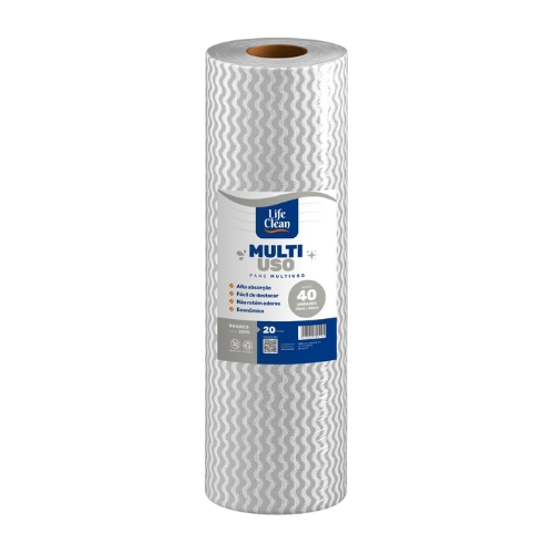PANO MULTIUSO 28CMX25M BRANCO COM 50 UNIDADES LIFE CLEAN
