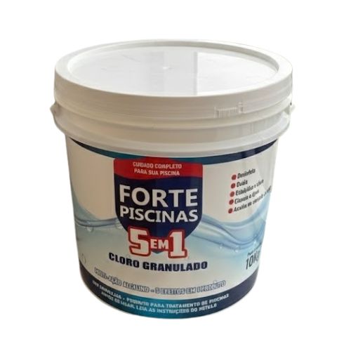 CLORO GRANULADO 10KG 5 EM 1 FORTE PISCINAS