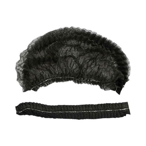 TOUCA SANFONADA DESCARTAVEL PRETA 45CM COM 100 UNIDADE TNT BOMPACK