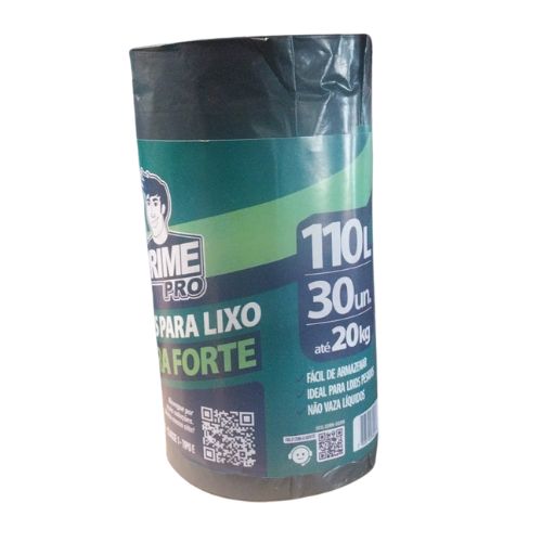 SACO PRETO 110LTS C/30 PARA LIXO EXTRA FORTE ROLO PRIME PRO