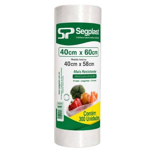 SACO BOBINA PICOTADA 40X60CM MAIS RESISTENTE SEGPLAST