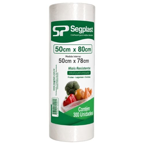 SACO BOBINA PICOTADA 50X80CM MAIS RESISTENTE SEGPLAST