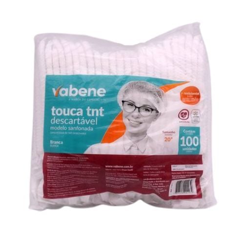 TOUCA SANFONADA DESCARTAVEL 50CM COM 100UN TNT VABENE