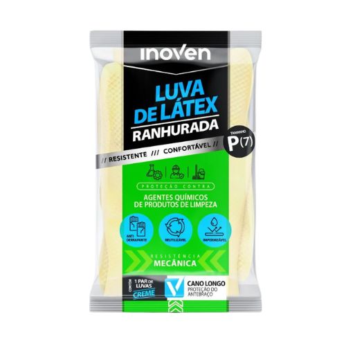 LUVA RANHURADA AMARELA TAMANHO P INOVEN 