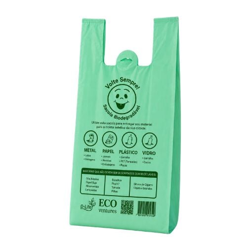 SACOLA PLASTICA VERDE BIODEGRADAVEL BIO 30X40 VOLTE SEMPRE SEGPLAST