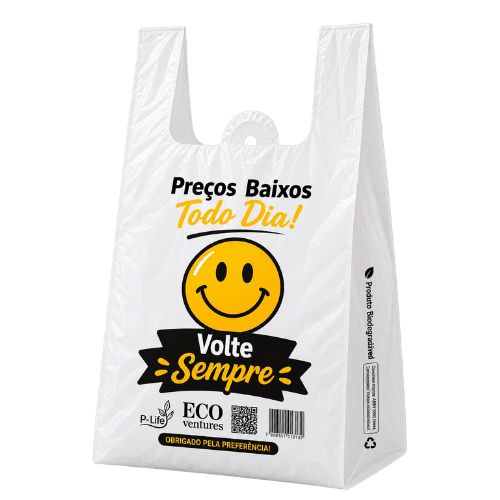 SACOLA PLASTICA BRANCA BIODEGRADAVEL BIO 38X50 VOLTE SEMPRE SEGPLAST