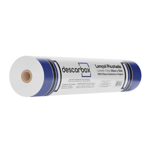 LENCOL HOSPITALAR FOLHA SIMPLES 50750CM PICOTADO COM 1 ROLO PREMIUM DESCARBOX