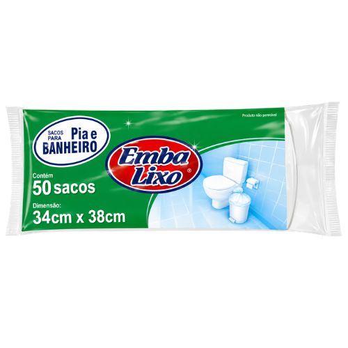 SACO TRANSPARENTE 10LITROS 1X50 PIA E BANHEIRO ROLO EMBALIXO