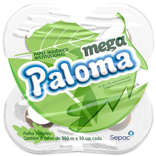 PAPEL HIGIENICO INSTITUCIONAL MEGA PALOMA 8X300M