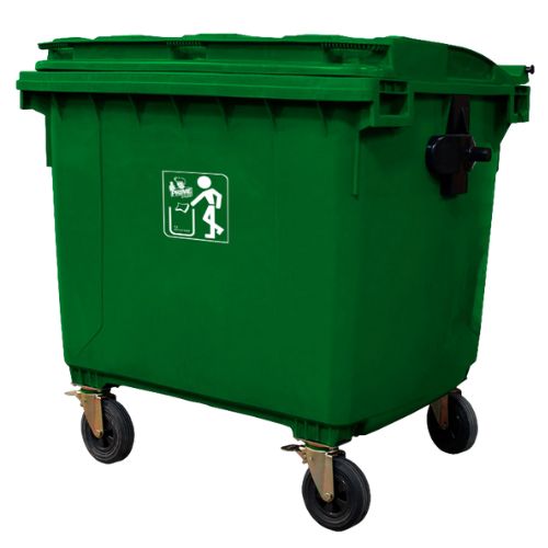 CONTAINER PLASTICO 1100 LITROS VERDE SEM PEDAL PRIME PRO