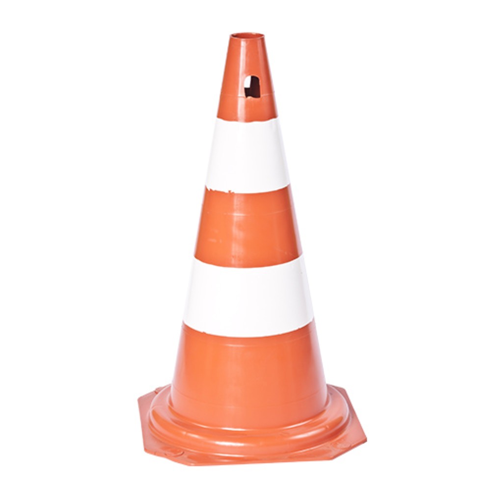 CONE LARANJA E BRANCO 50CM PLASTCOR