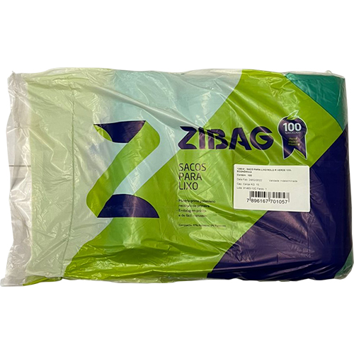 SACO VERDE 110L ECOLOGICO PARA LIXO AZEPLAST 100 UNIDADES