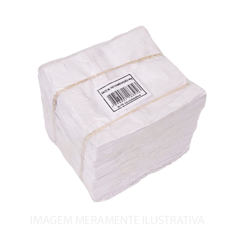 SACO MONO PARA HAMBURGUER E PASTEL 40GR 500 UNIDADES KAMP