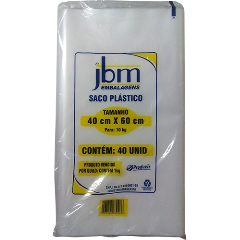 SACO PLASTICO TRANSPARENTE 1KG JBM 100 UNIDADES