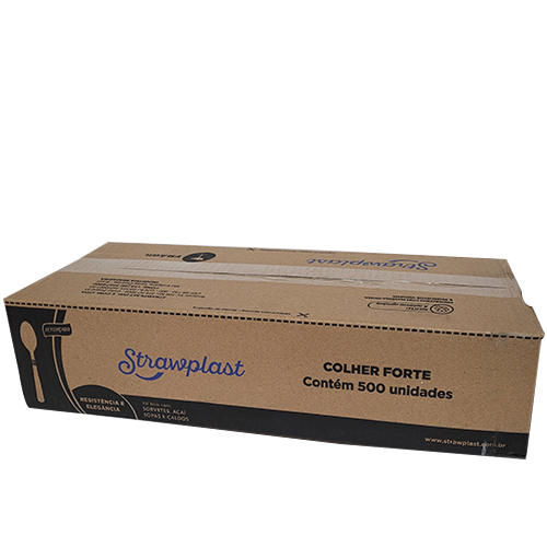 COLHER DESCARTAVEL FORTE BRANCA CSB604 1X500 UNIDADES STRAWPLAST