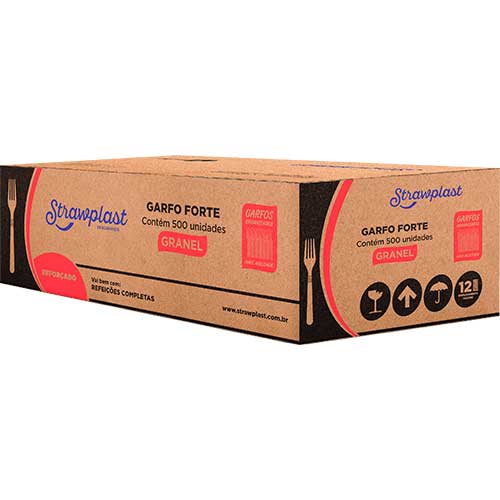 GARFO DESCARTAVEL FORTE BRANCO GSB504 1X500 UNIDADES STRAWPLAST