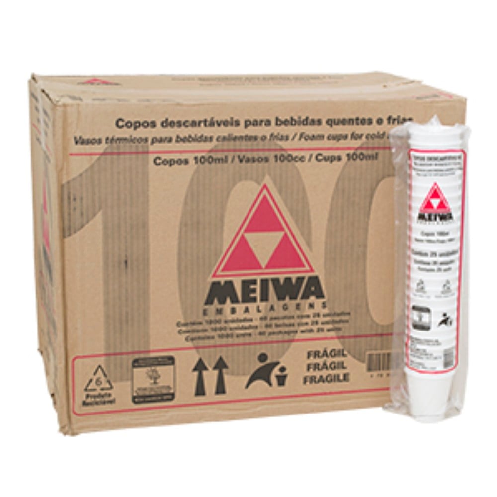 COPO ISOPOR 100ML 40X25 UNIDADES MEIWA