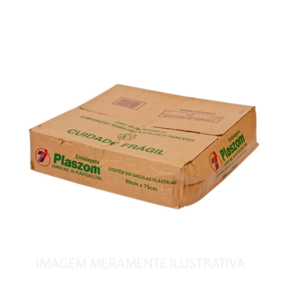 SACOLA PLASTICA BRANCA 60X75CM 1X500 UNIDADES PLASZOM
