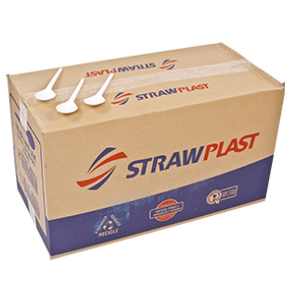 COLHER DESCARTAVEL LEVE BRANCA 1000 UNIDADES STRAWPLAST